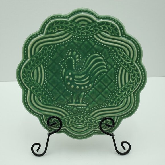 Longaberger Pottery American Craft Originals Light Ivy Rooster Trivet Wall Decor - Picture 1 of 6